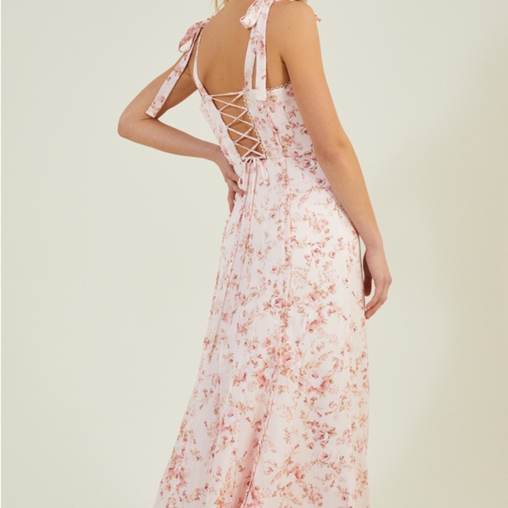 Altar'd State Pink Floral Backless Dress